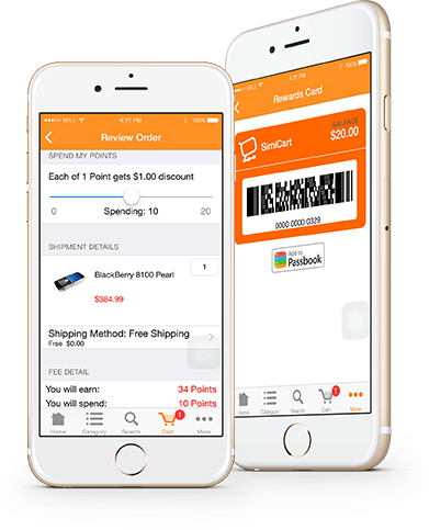 magento shopping mobile app builder reward points