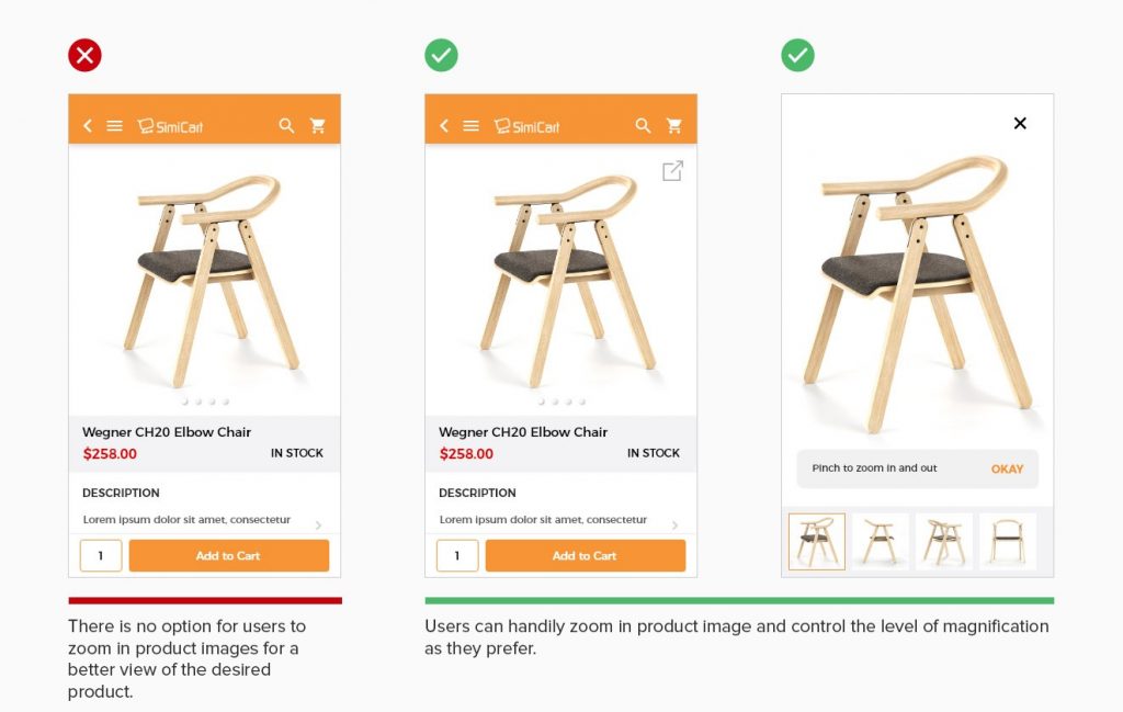 Allow users to zoom in product images