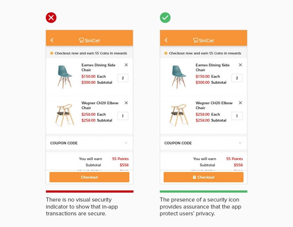 Show users checkout is secured