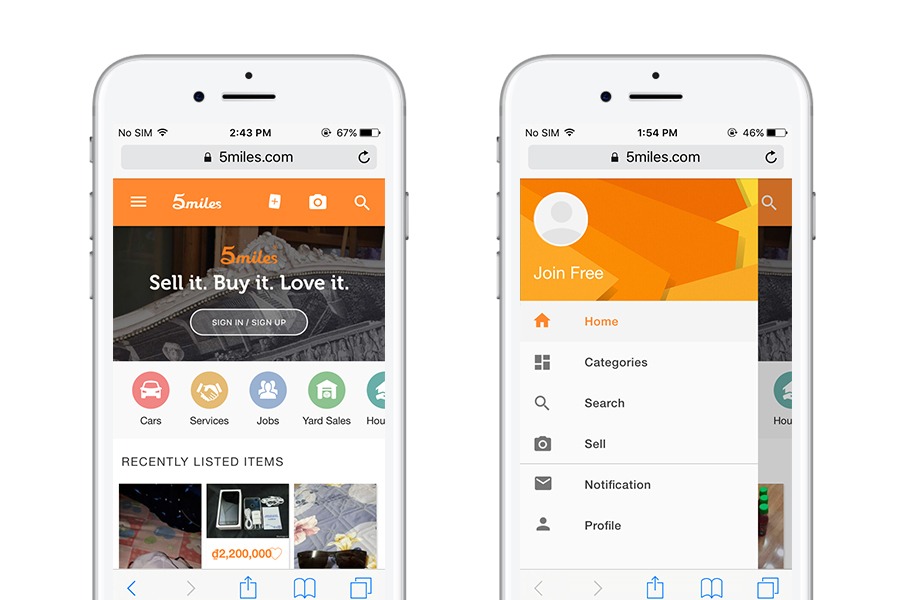 5miles - 10 best progressive web apps for ecommerce 2018