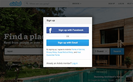 Airbnb Social login