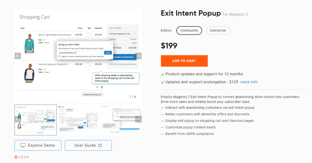 Amasty: Exit Intent Popup