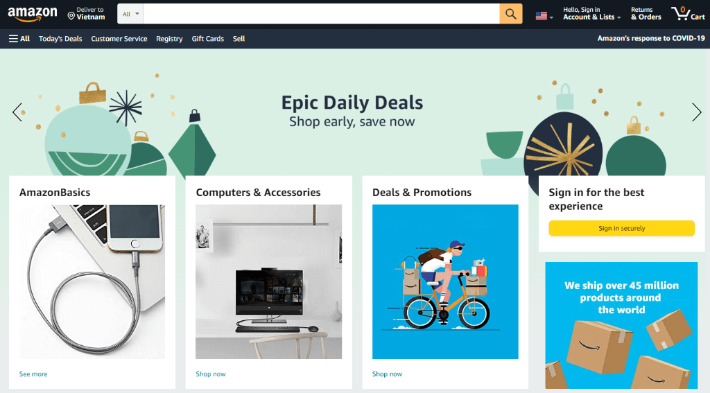Amazon website