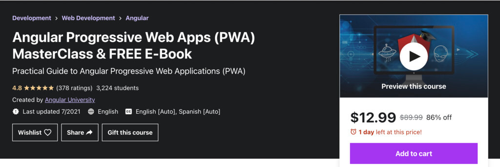 Angular PWA course