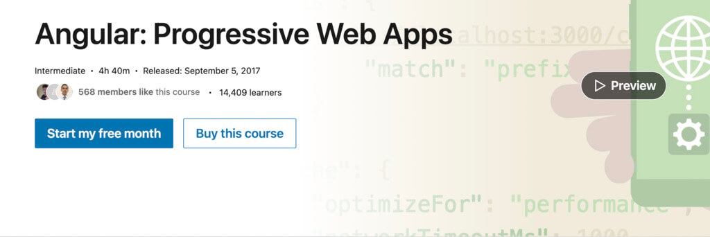 Angular progressive web apps course