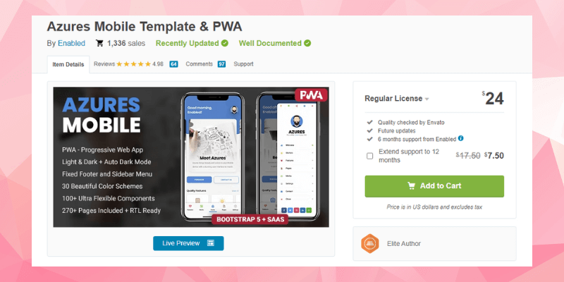 Azures Mobile Template & PWA by Enabled