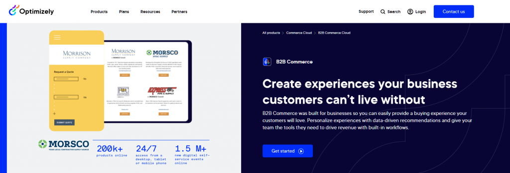 Optimizely b2B ecommerce platform