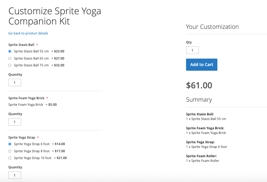 Bundle product magento