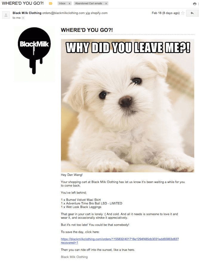 conversational photo content in email