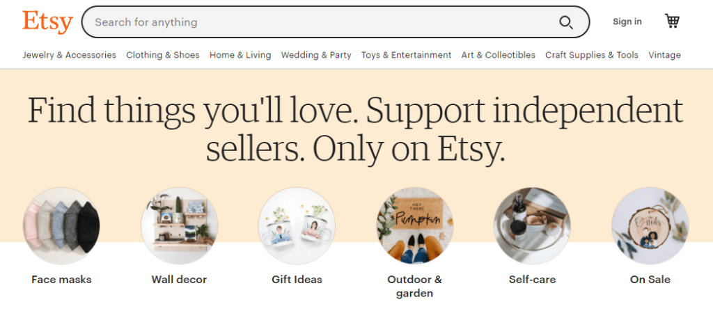 Etsy website