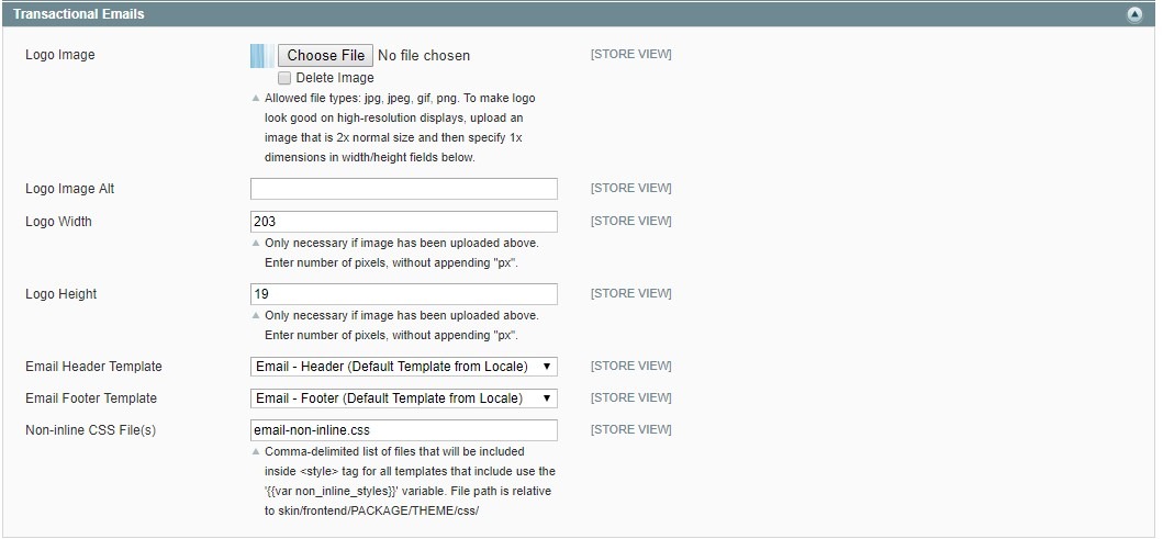 Magento logo config