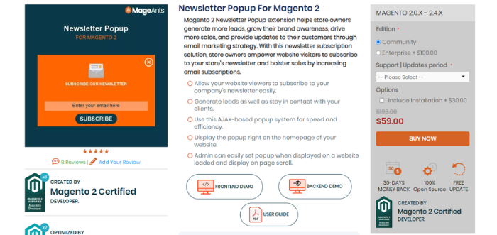 Mage Ants: Newsletter Popup for Magento 2