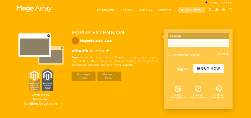 Mage Array: Magento 2 Popup extension