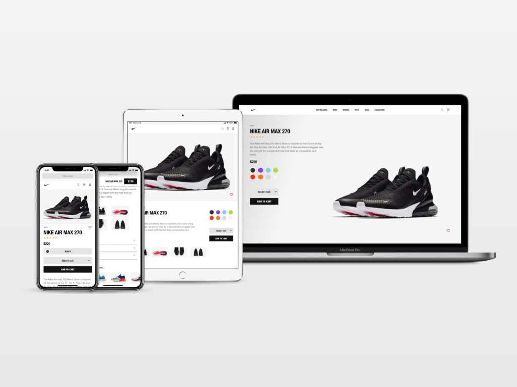 Nike responsive website