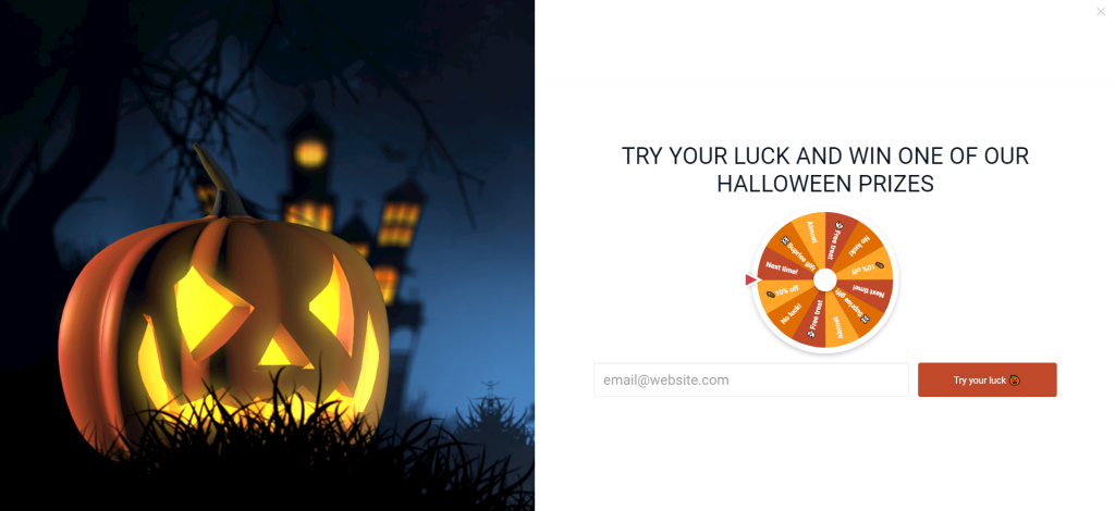 Halloween gamification popup