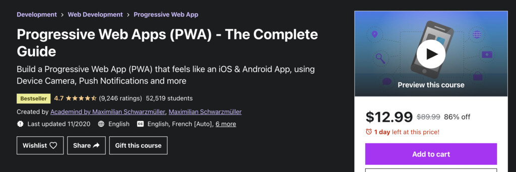 progressive web apps course