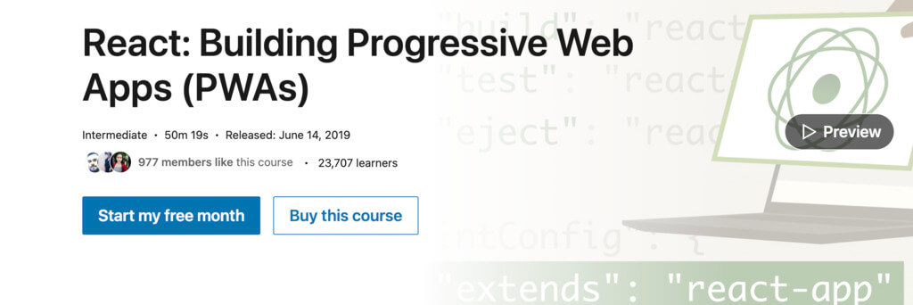 React progressive web apps course