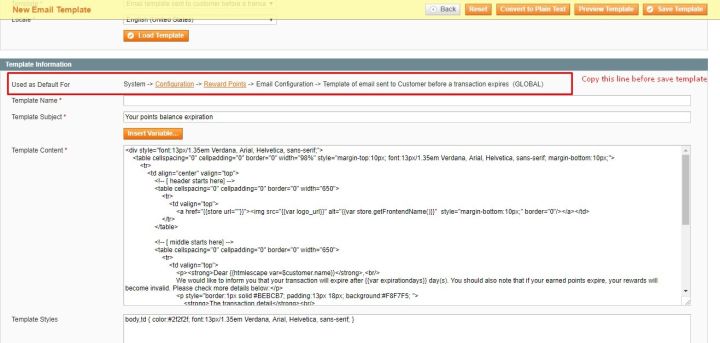 magento add email template