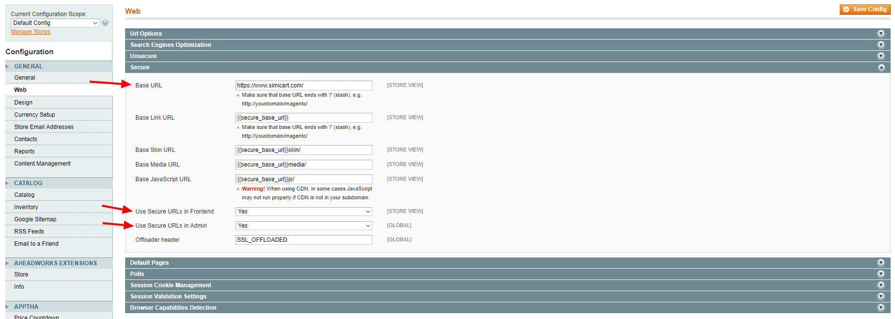 Magento Base URL