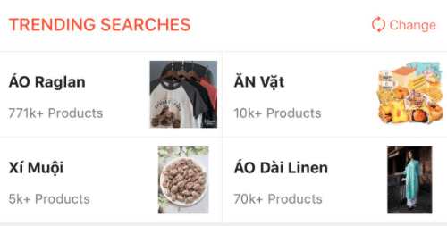 Trending search product recommendation