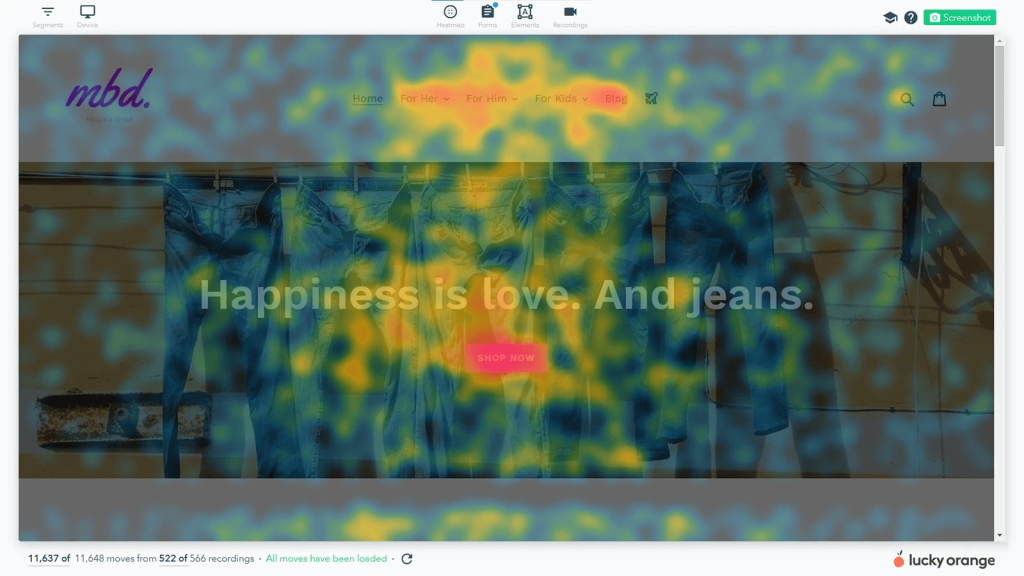 heatmap Shopify app