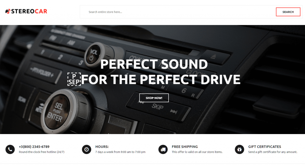 StereoCar free magento theme