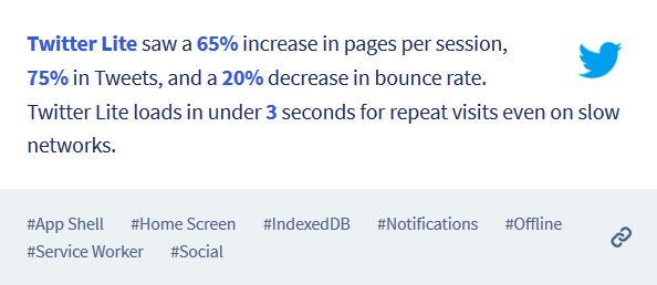 Twitter PWA statistics