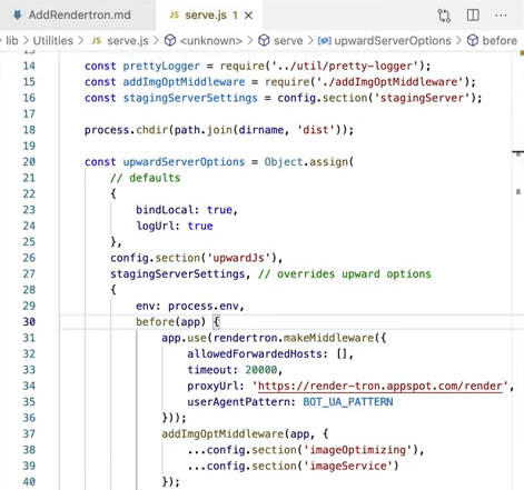 add rendertron middleware
