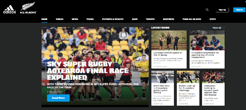 All Blacks website