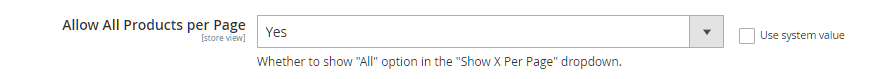 Allow all products per page