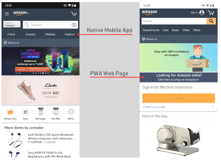 native app vs pwa