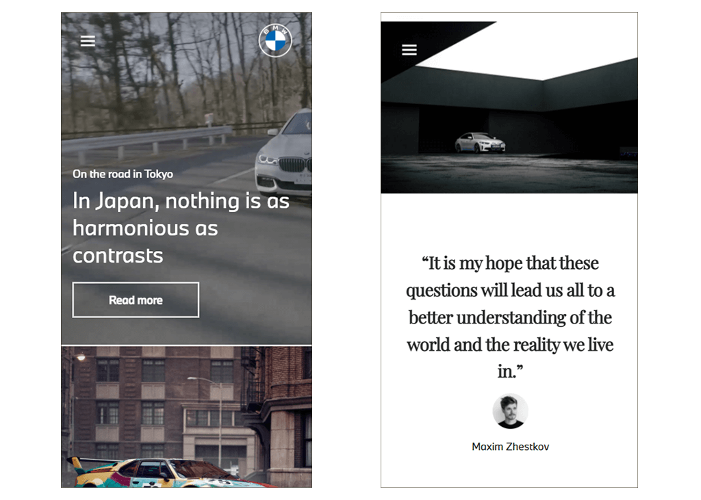 BMW PWA on mobile