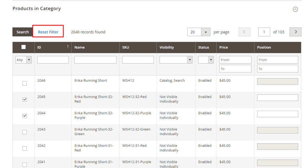 category products magento 2