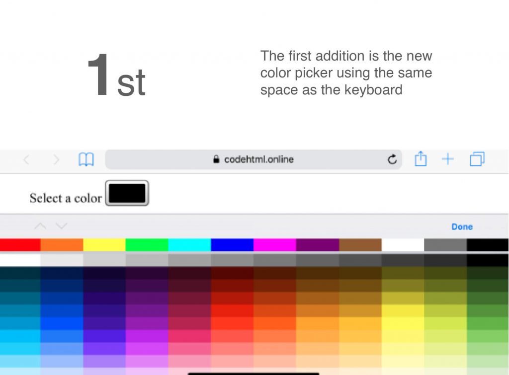 PWA color picker iOS