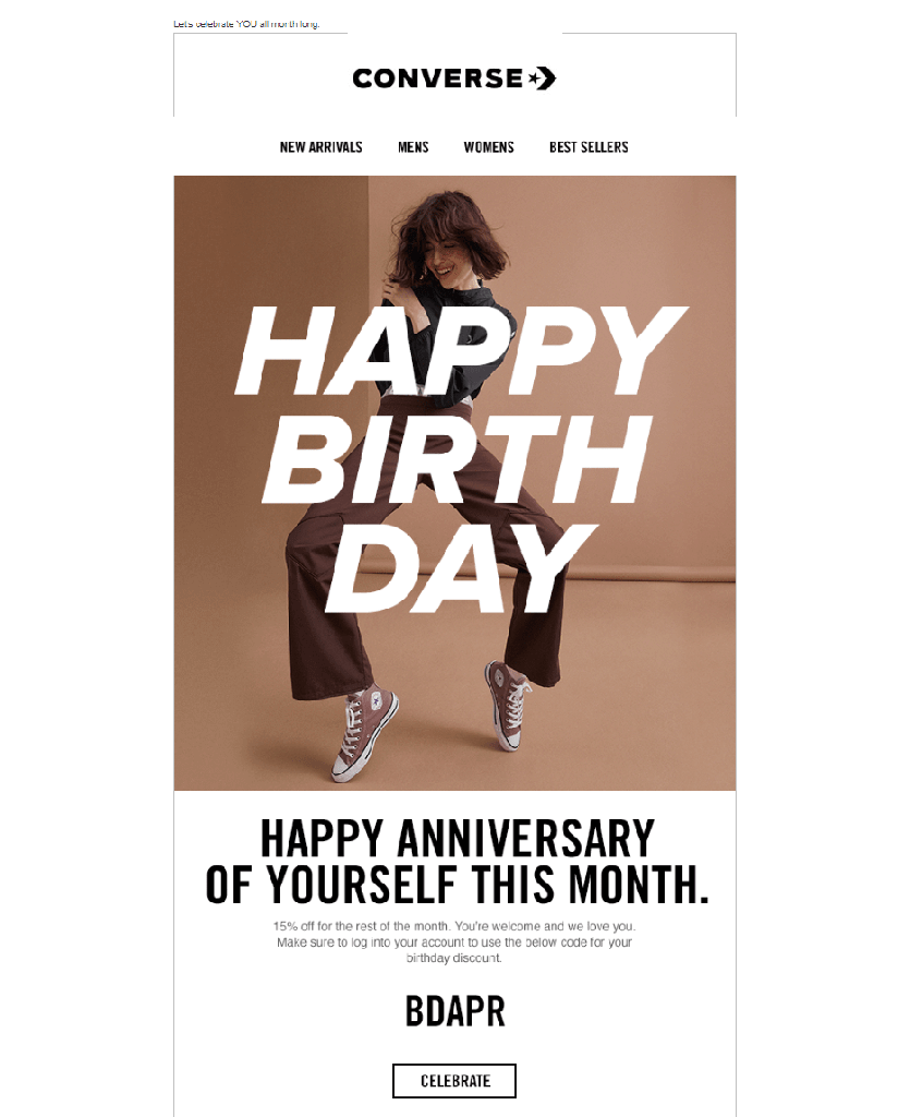 Converse birthday email