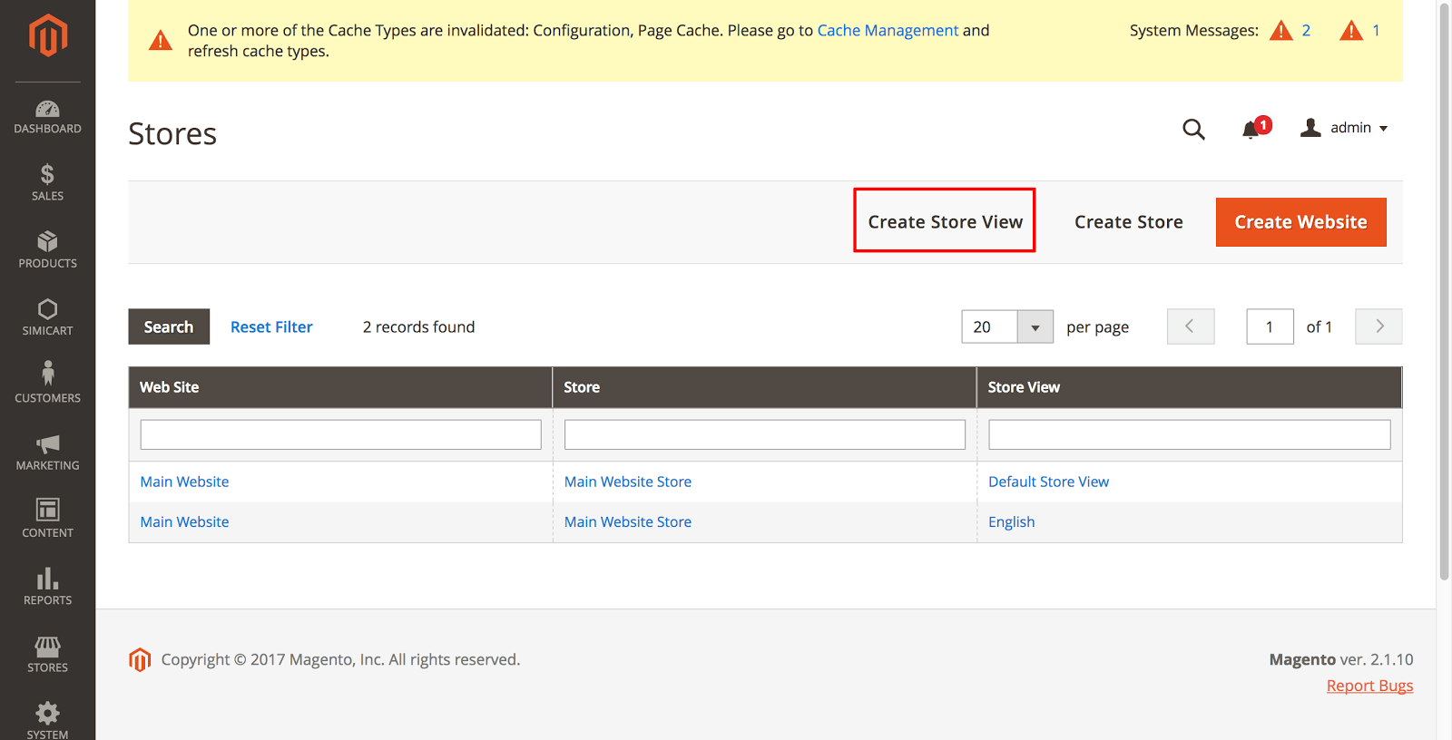 magento 2 save store view