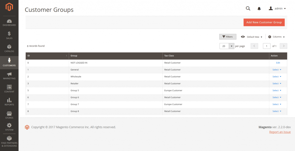 customer segmentation - Magento