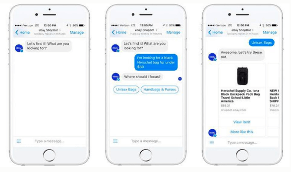 Ebay Shopbot on facebook messenger