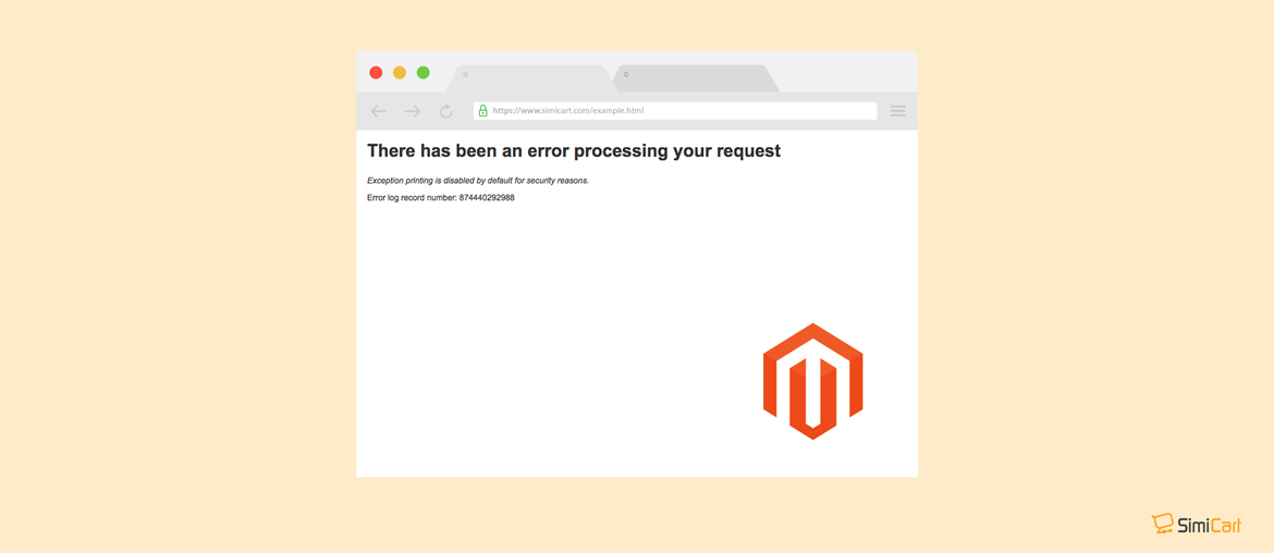 Exception printing is disabled by default for security reasons SimiCart