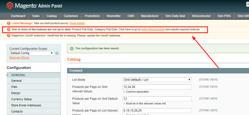 magento flat data index