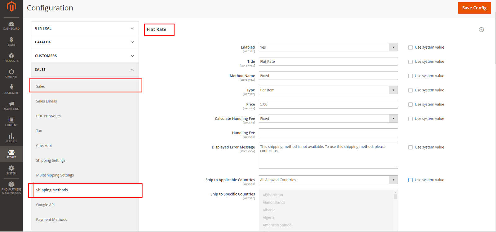 magento 2 flat rate