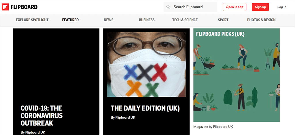 Flipboard PWA on desktop