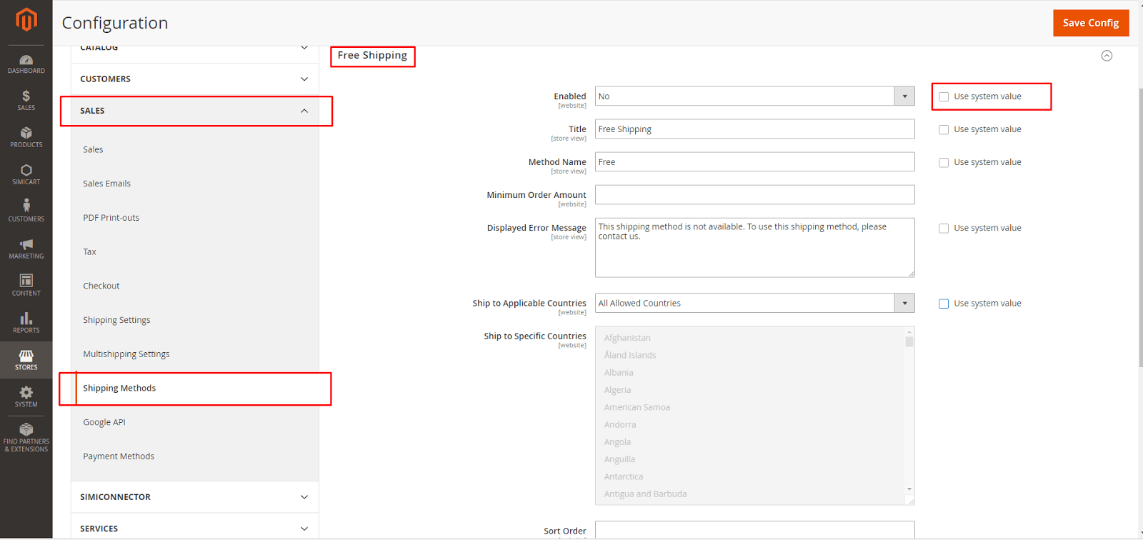 magento 2 free shipping