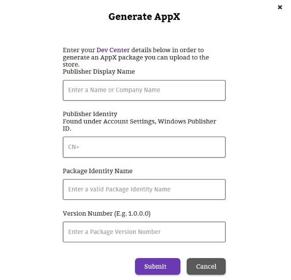 PWABuilder - Generate AppX