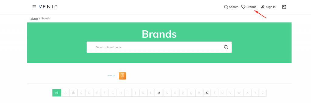 Brand header