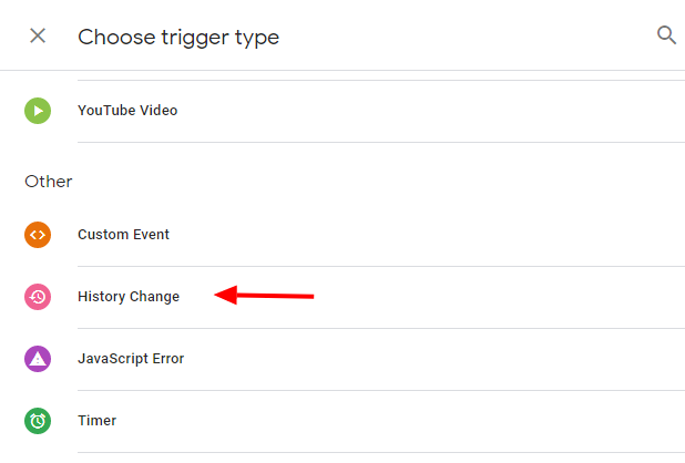 Choose trigger type