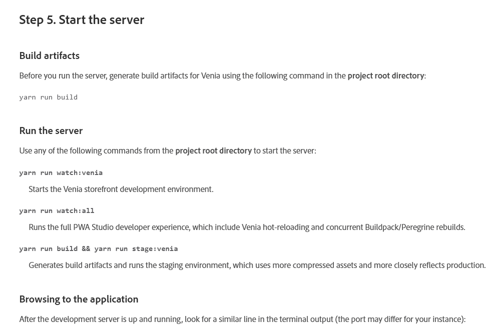 Installing Venia storefront