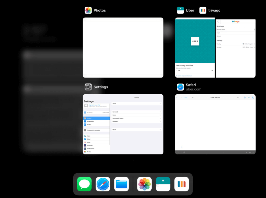 PWA Trivago and PWA Uber ipad split view