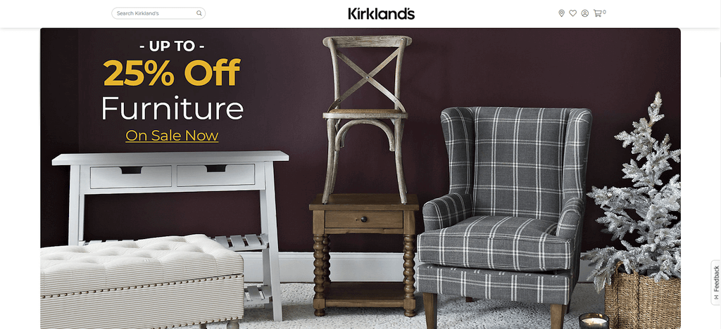 Kirkland's website storefront