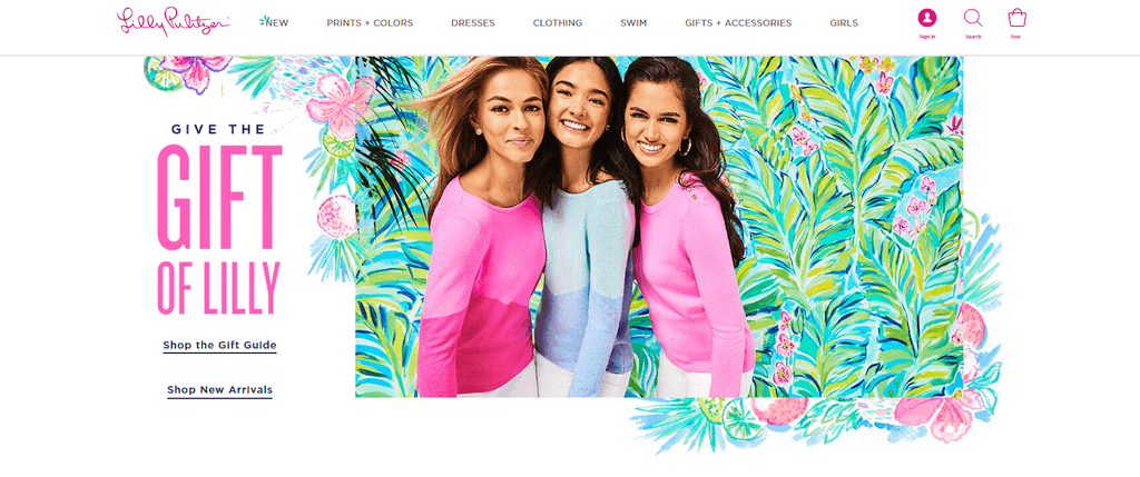Lilly Pulitzer website storefront